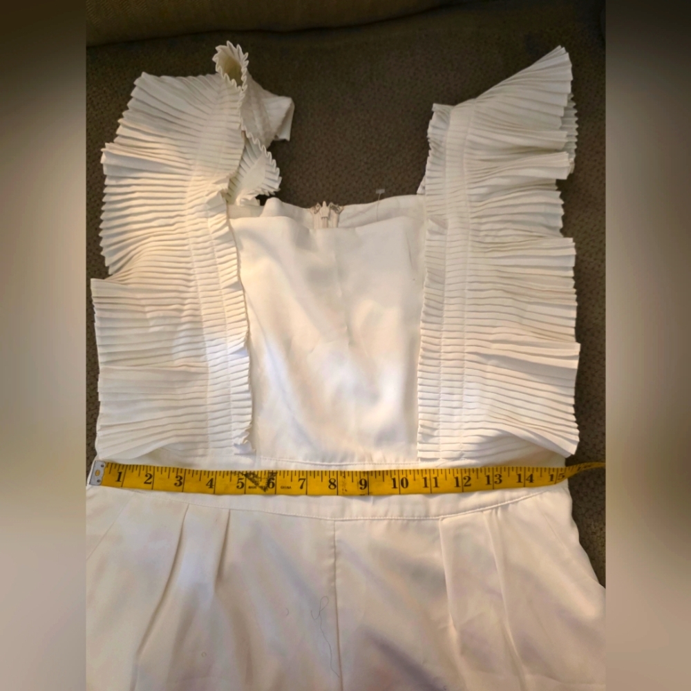 LENA White Ruffled Romper - Picture 7 of 7